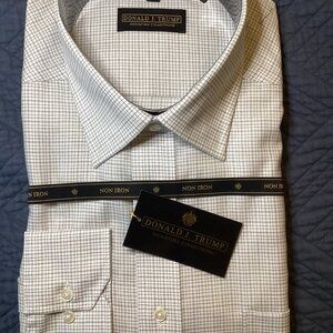 Donald J Trump Signature Collection 18 36/37 100% Non-Iron Cotton Dress Shirt